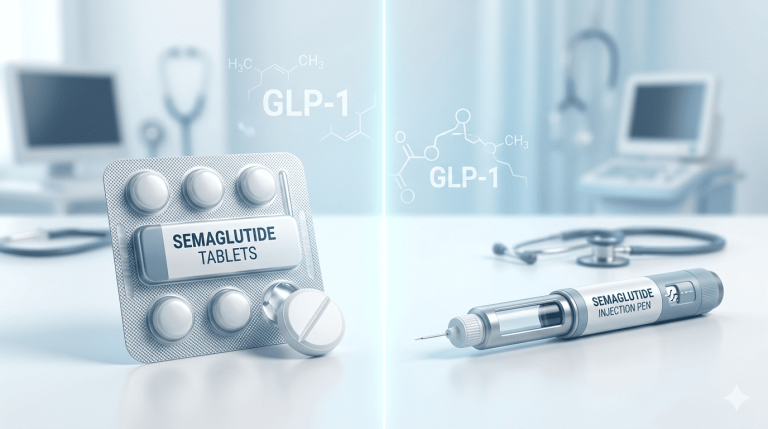 Oral semaglutide tablets compared with weekly semaglutide injection pen for GLP-1 treatment